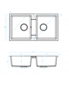  Backer NONA DUO GREY 800x440 Backer Кухонная мойка