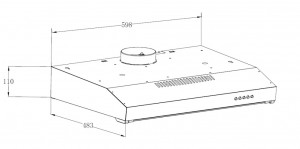  Backer LUNA 60 1M BL Backer Кухонная вытяжка
