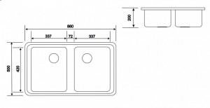  Tornado OLIVIA 860*500 Light Gray Кухонная мойка TORNADO