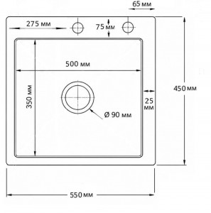 Backer Simple 550-450 BLACK Backer PVD Кухонная мойка Backer Simple 550-450 BLACK Backer PVD Кухонная мойка