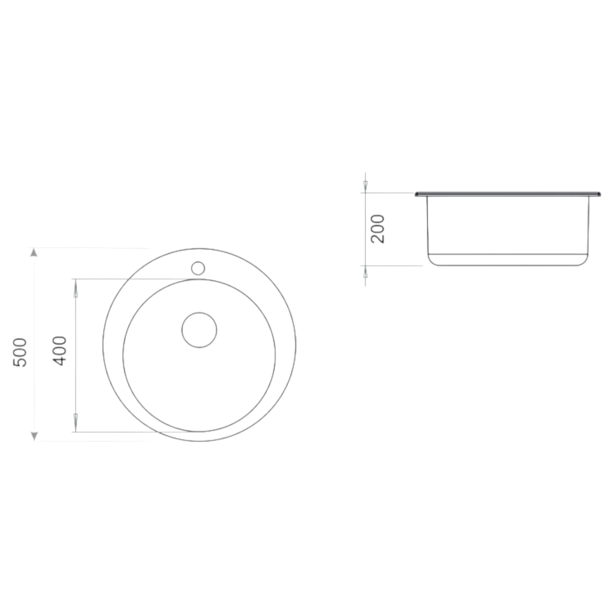  Tornado SOLEI D 500 Light gray Кухонная мойка TORNADO