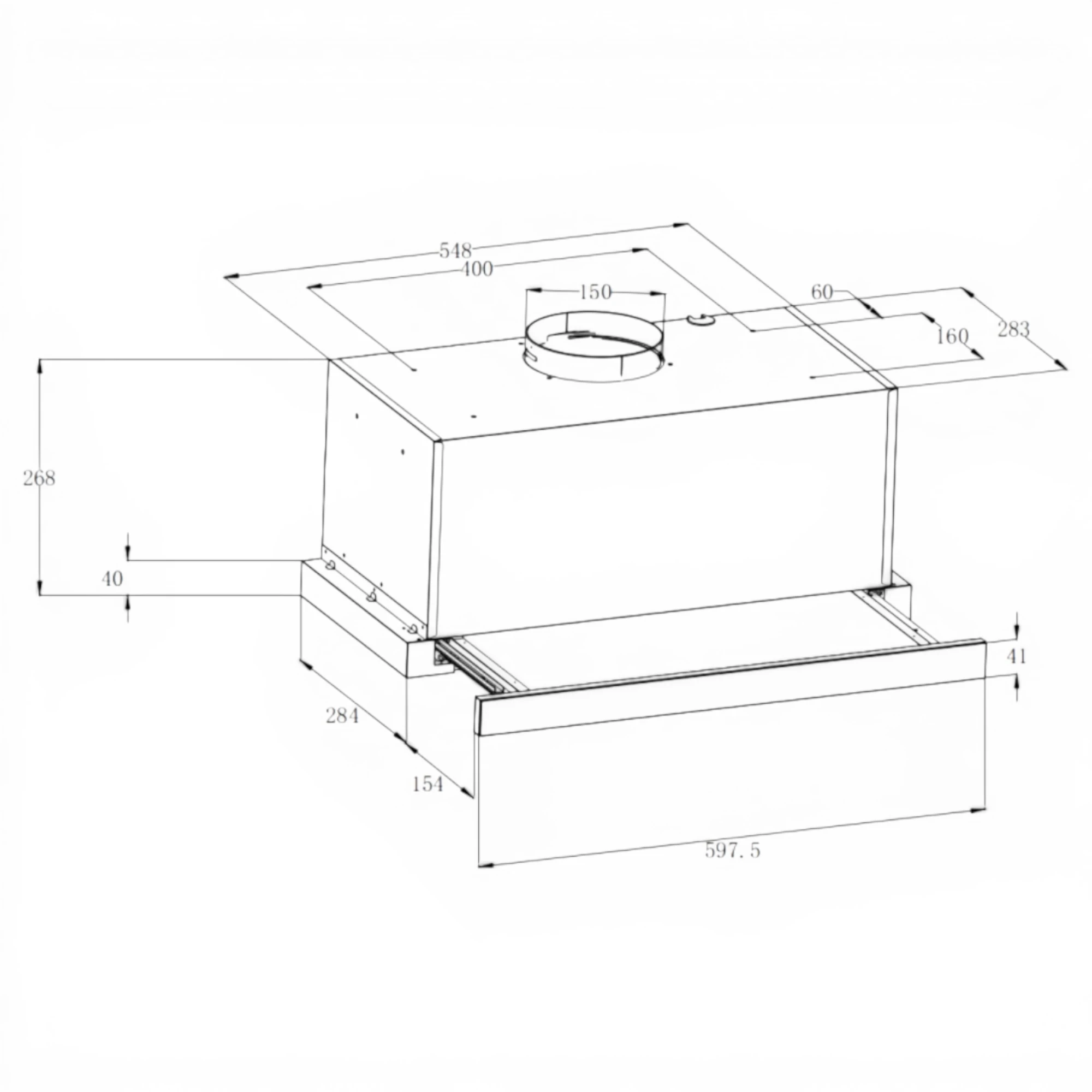  Backer MAURO60 1200 BL Led Backer Вытяжка