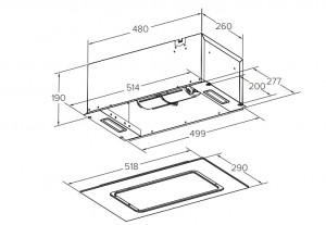  hota total incorporata pentru bucatarie Backer XIGR SENSOR 750 (52) BL GL